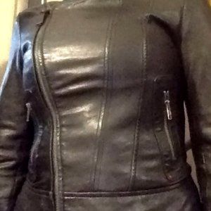 Leather moto jacket this is a size small